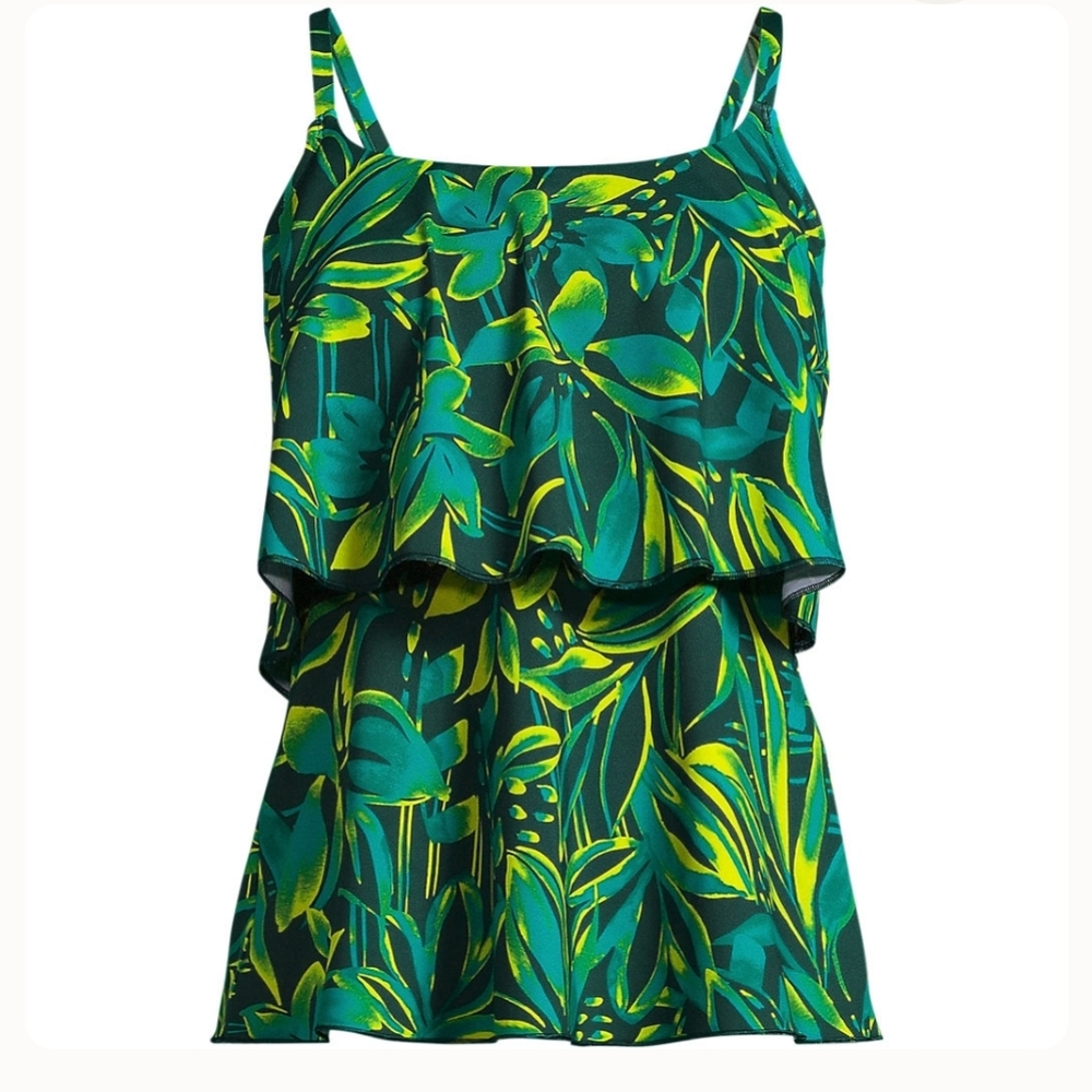 Women's Plus Size 3X Tiered Swimsuit Tankini Top